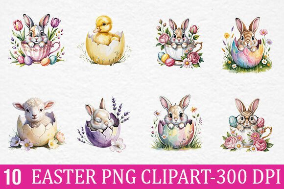10 Easter Bunny PNG Clipart for Creative Projects