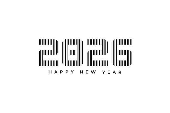 2026 Happy New Year. 2026 Text Design