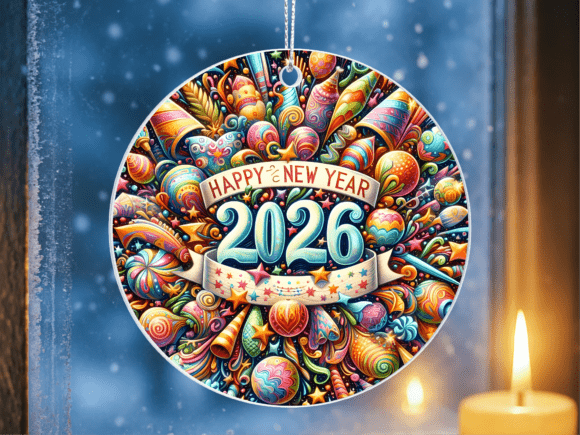 2026 Party Celebration Ornament PNG