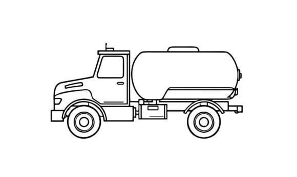 Cement Truck for Coloring Page