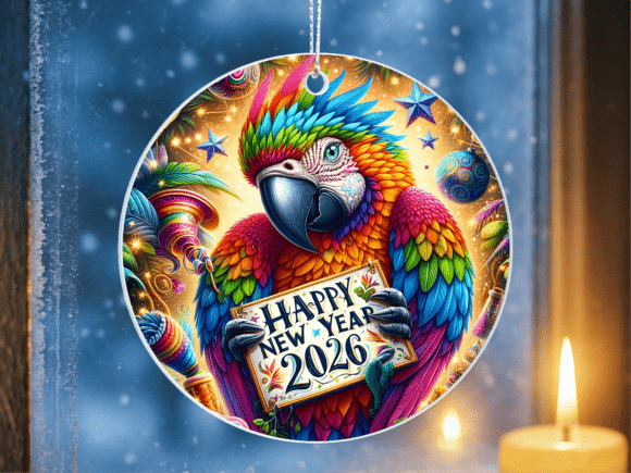 Colorful Parrot Tropical 2026 Ornament