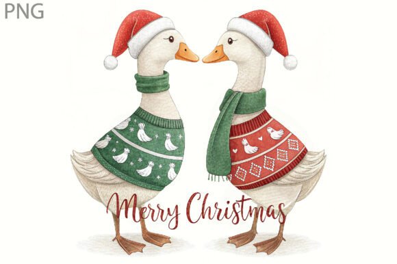 Cute Christmas Goose PNG Sublimation: A Creative Resource for All Your Design Needs