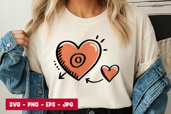 Cute Doodle Heart Arrow SVG PNG for Creative Workflows