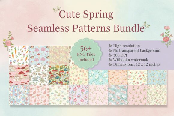 Cute Spring Seamless Pattern Bundle: A Must-Have for Creative Projects