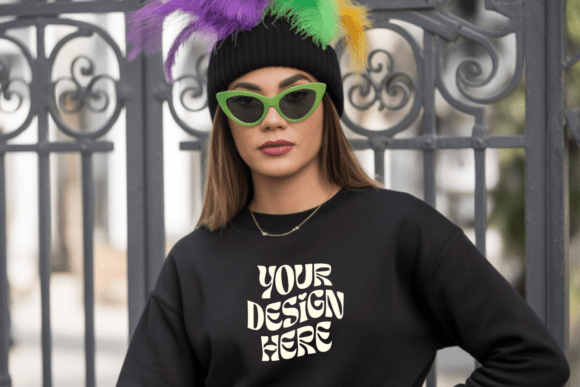 Gildan 18000 Mardi Gras Sweatshir Mockup
