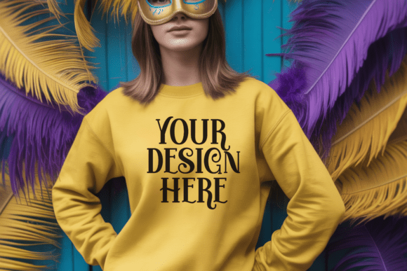 Gildan 18000 Mardi Gras Sweatshirt Mocku: A Versatile Solution for Festive Apparel Needs