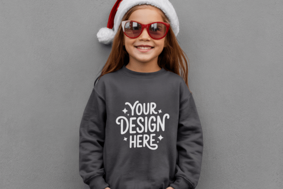 Gildan 18000B Kids Crewneck Mockup 34