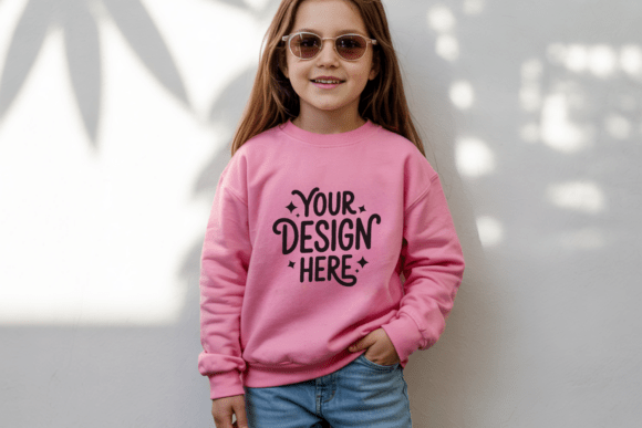 Gildan 18000B Kids Sweatshirt Mockup 50