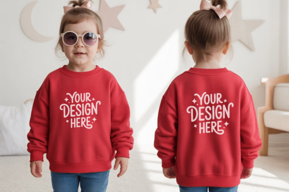 Gildan 18000B Kids Sweatshirt Mockup 6