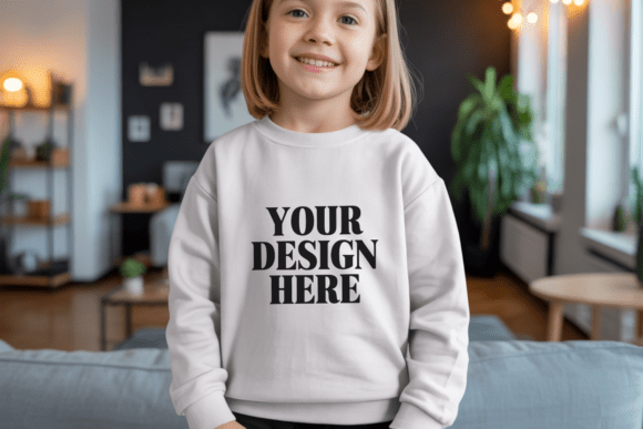 Gildan 18000B Sweatshirt Kids Mockup 50