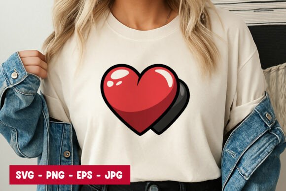 Glossy Red Heart Shape SVG PNG for Creative Projects