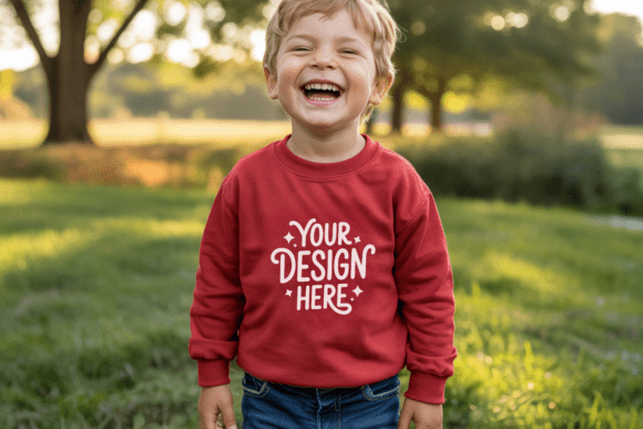 Kids Gildan 18000B Sweatshirt Mockup 50: Elevate Your Design Presentations with Professional Quality