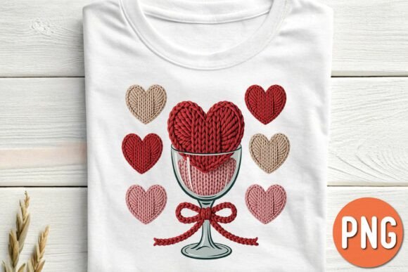 Knitted Valentine Wine Glass Heart PNG: A Versatile Digital Design for Creative Projects
