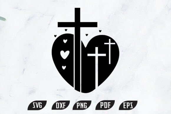 Love with Cross Christian PNG SVG Free