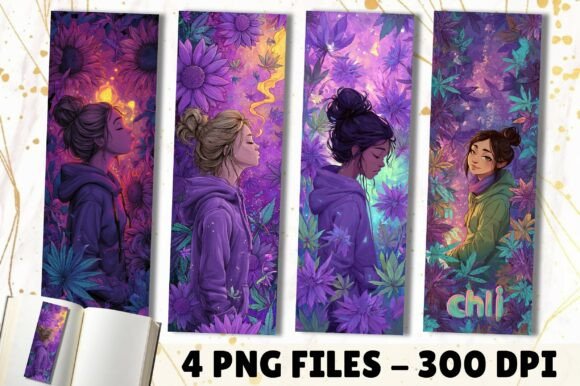 Purple Aesthetic Anime Girl Bookmark: A Stylish Addition to Your Creative Workflow