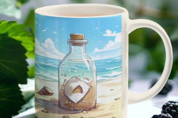 The Coastal Bottle Illustration Set: A Whimsical Addition to Modern Creativity