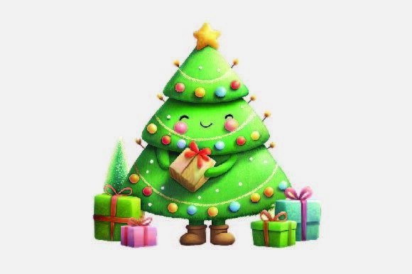 Tree and Gift Box Christmas PNG: A Versatile Design for All Your Creative Needs