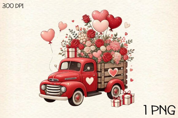 Valentine Farm Truck Heart PNG Clipart: A Versatile Digital Asset for Creative Projects