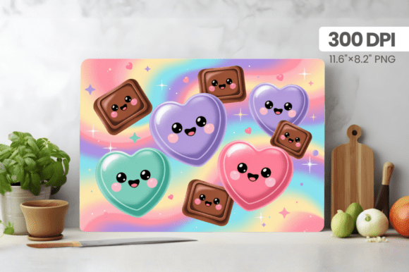 Valentine Kawaii Chocolate Cutting Board: A Unique Addition to Your Kitchen and Product Line