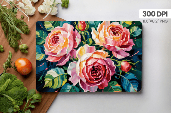 Valentine's Day Flower Cutting Board PNG