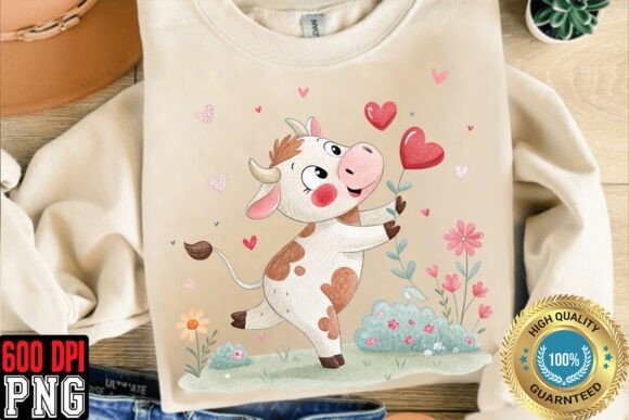 Watercolor Valentine Cute Calf PNG: A Unique Addition to Your Creative Projects